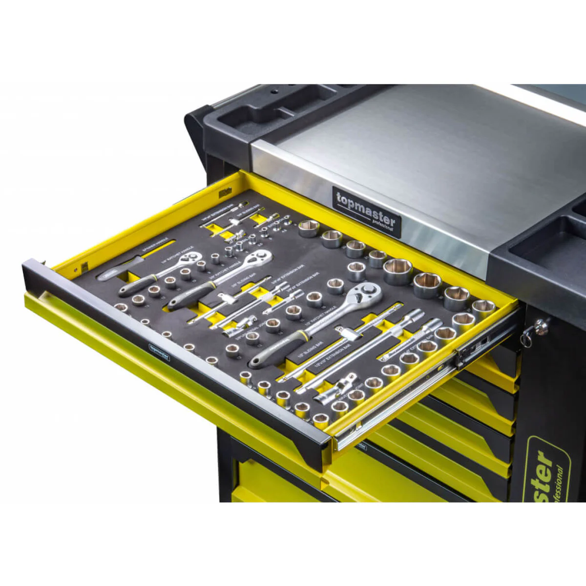 Количка за инструменти 7 чекмеджета 182 части Top Master Pro 455555