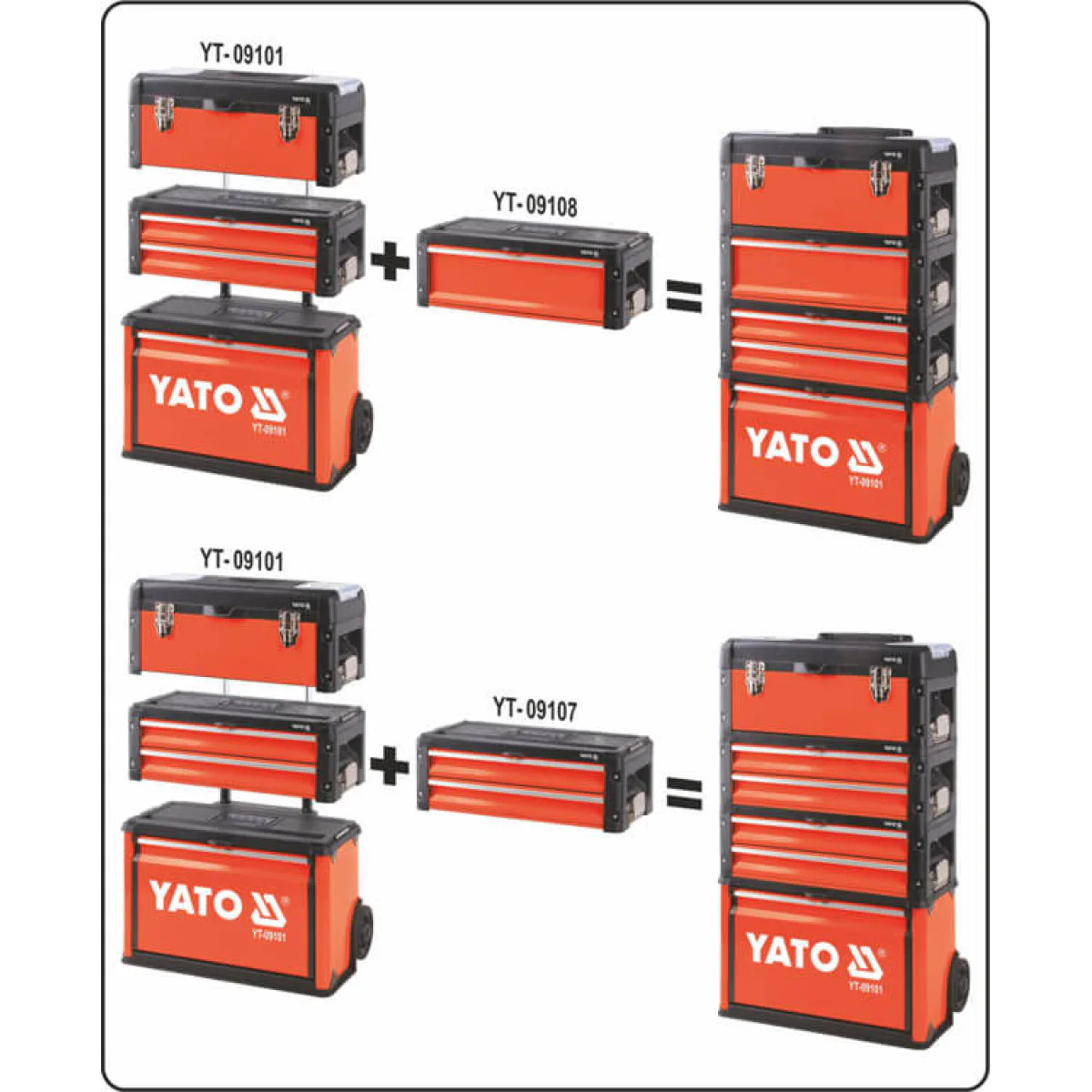 Количка за инструменти YATO, 3 части, празна YT 09101