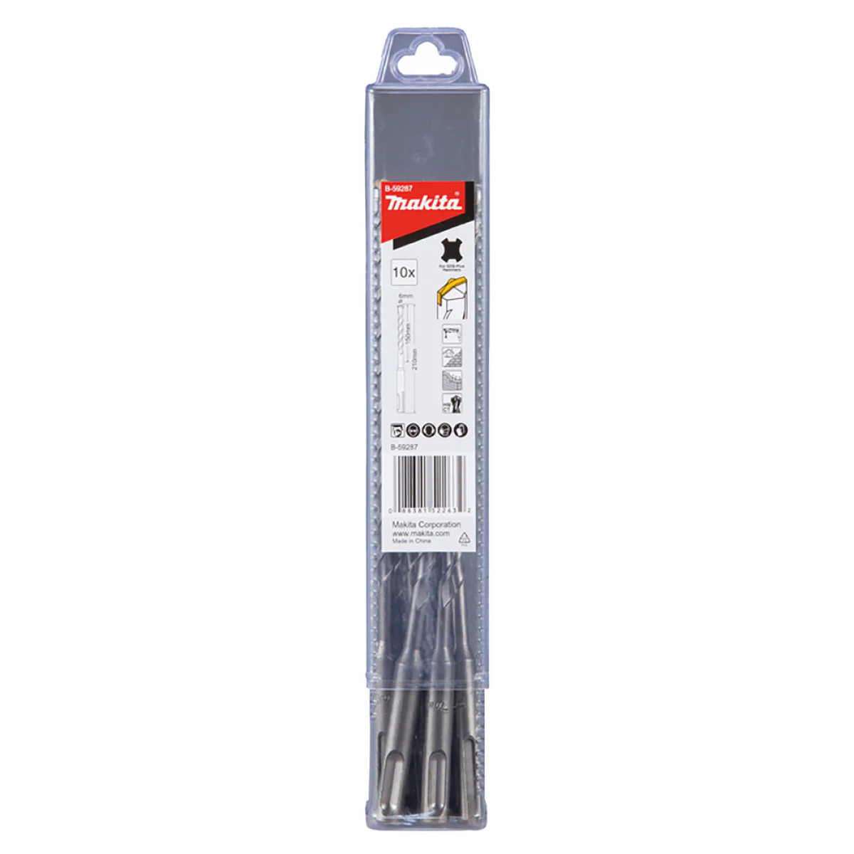 Комплект свредла за бетон Makita B-59271, SDS-plus, 6х160 мм, 10 бр. B-59271