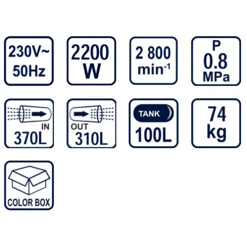 Компресор Райдер 100L 2.2kW RD-AC03
