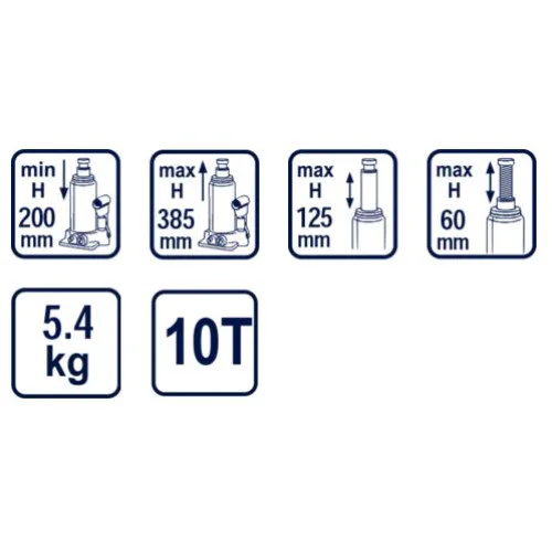 Крик хидравличен тип “бутилка” 10t RD-HB10