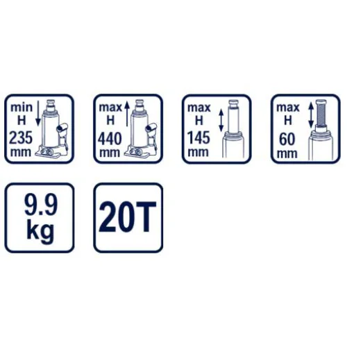 Крик хидравличен тип “бутилка” 20t RD-HB20