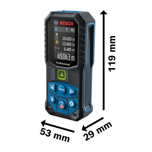 Лазерена ролетка, Bosch GLM 50-27 CG, BA 3.7V 1.0Ah A и USB-C™ кабел ,0601072U01 Лазерена ролетка, Bosch GLM 50-27 CG, BA 3.7V 1.0Ah A и USB-C™ кабел ,0601072U01
