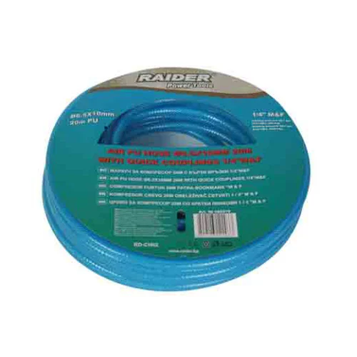 Маркуч за компр. PU ø6.5x10mm 20m с бързи връзки 1/4M&F RD-CH02