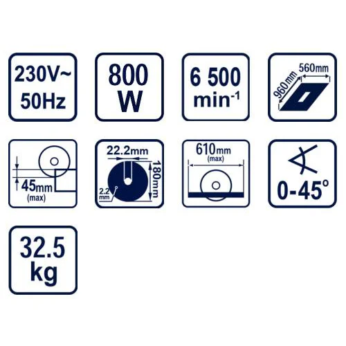 Машина за плочки 800W 61cm Ø180mm RDP-ETC27