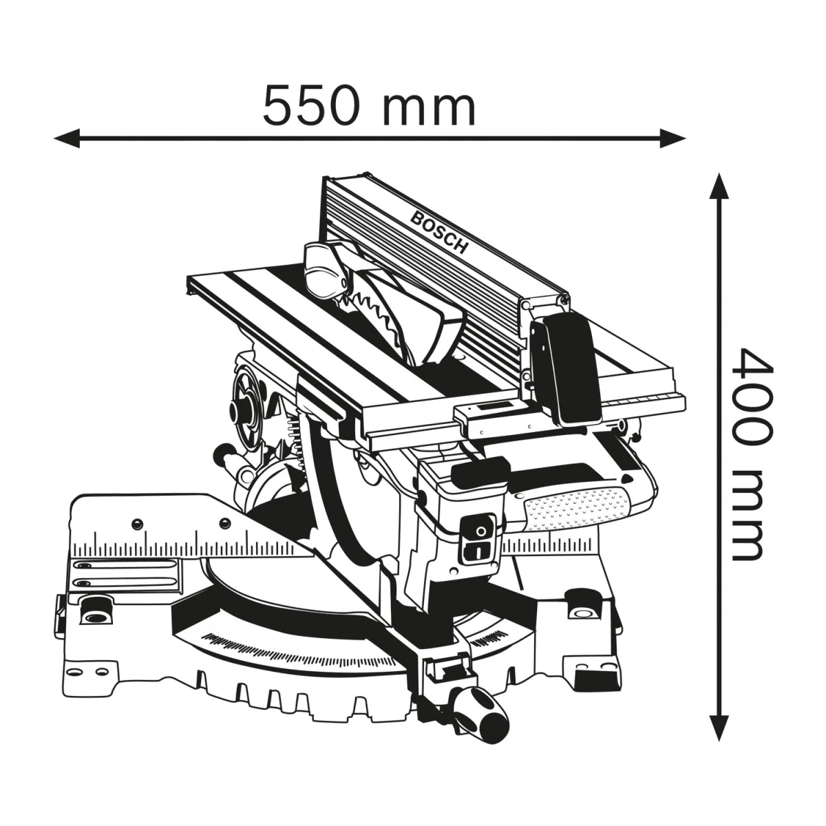 Настолен циркуляр за дърво Bosch GTM 12 JL 0601B15001