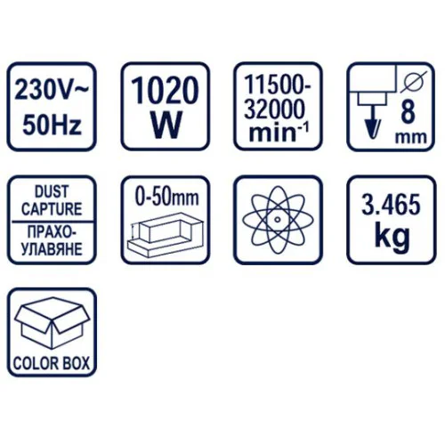 Оберфреза 1020W 8mm до 32 000min-1 RD-ER07