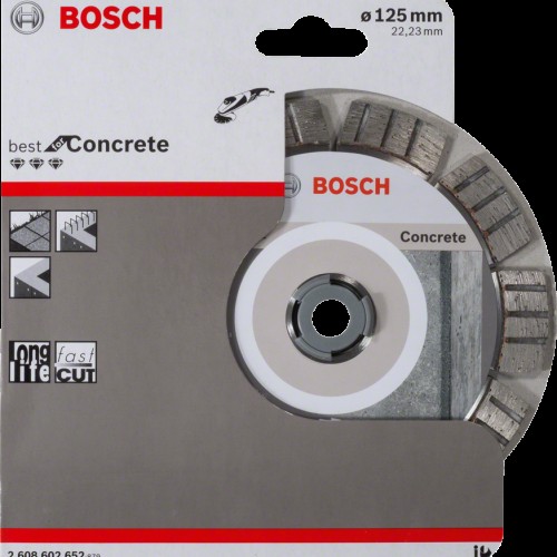  Диск диамантен за сухо рязане на стоманобетон и зидария , ф 125 x 22,23 x 2,2 x 12 ,  Bosch Best for Concrete