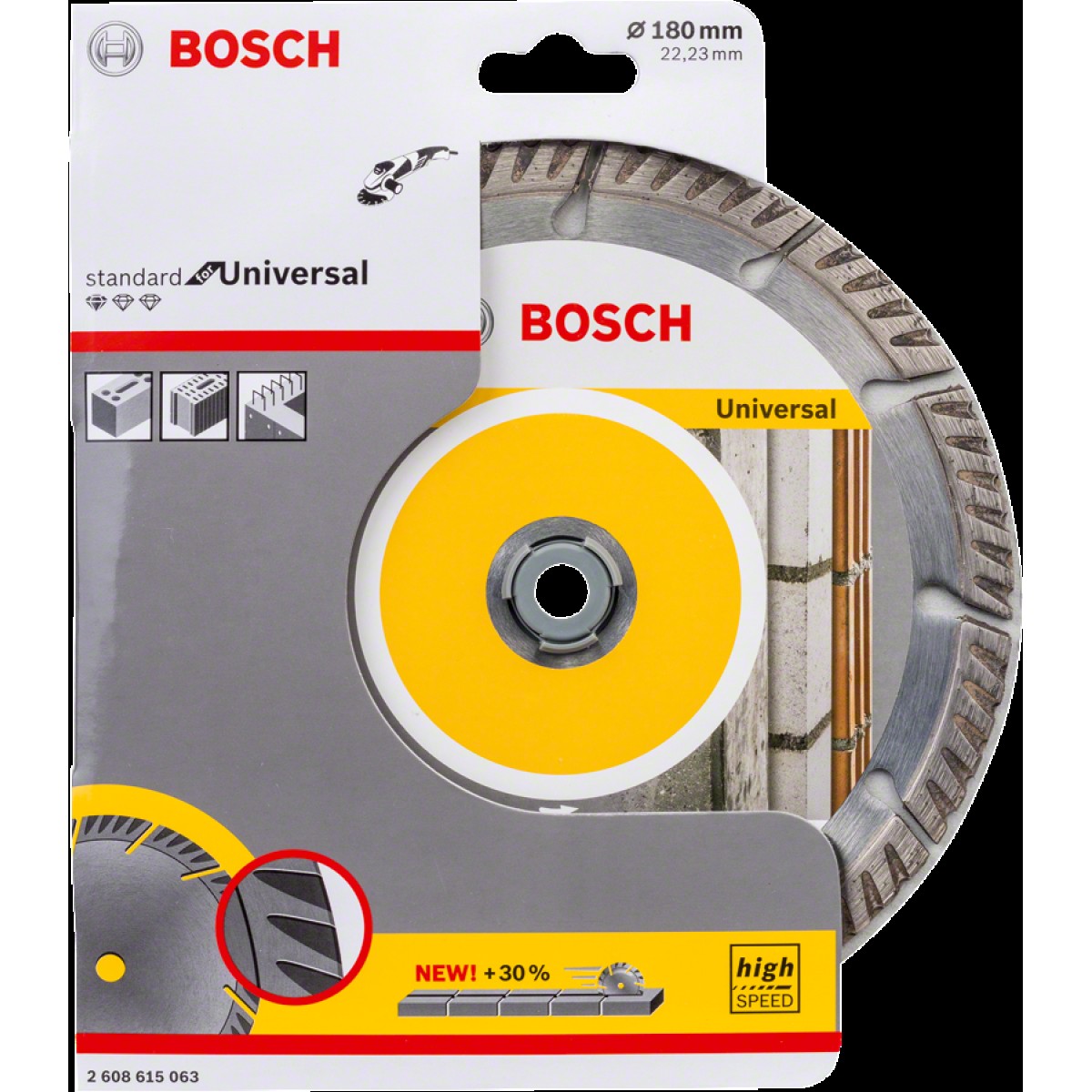  Диамантен диск за сухо рязане , ф180x22.23x2.4 x10 mm ,  Bosch Standard for Universal 