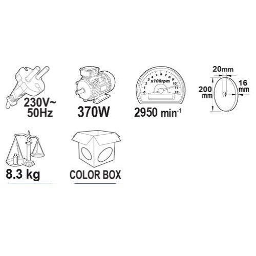 Шмиргел 370W ø200mm Райдер RDP-BG02