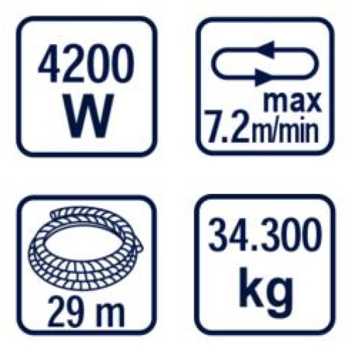 Автолебедка 12V 3628kg (8000 lbs) 3.4 kW с въже Ø8mm 29m RD-EW07