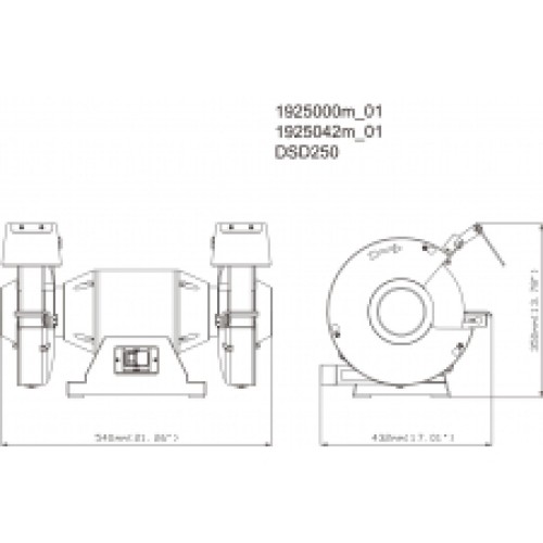 Шмиргел METABO DSD 250 трифазен, 900W 250mm 