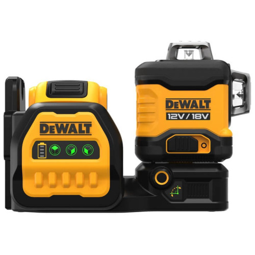 Лазерен линеен нивелир DeWALT, с 3 лъча 35 м, 0.3 мм/м, DCE089D1G18