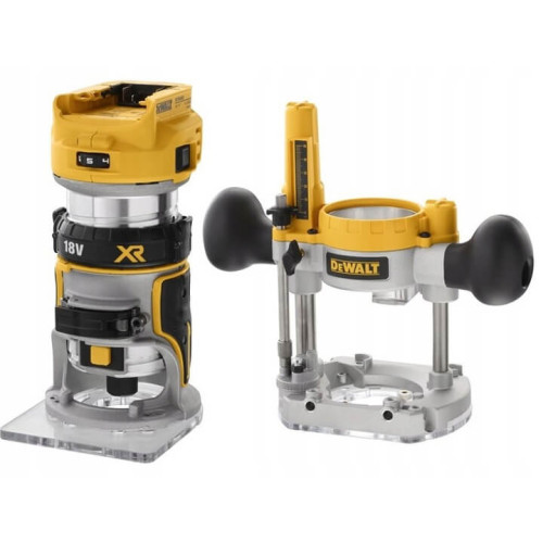 Оберфреза ръчна комбинирана DeWALT, 18 V, 16 000-25 500 об./мин, ф 6.35 мм, DCW604NT- соло