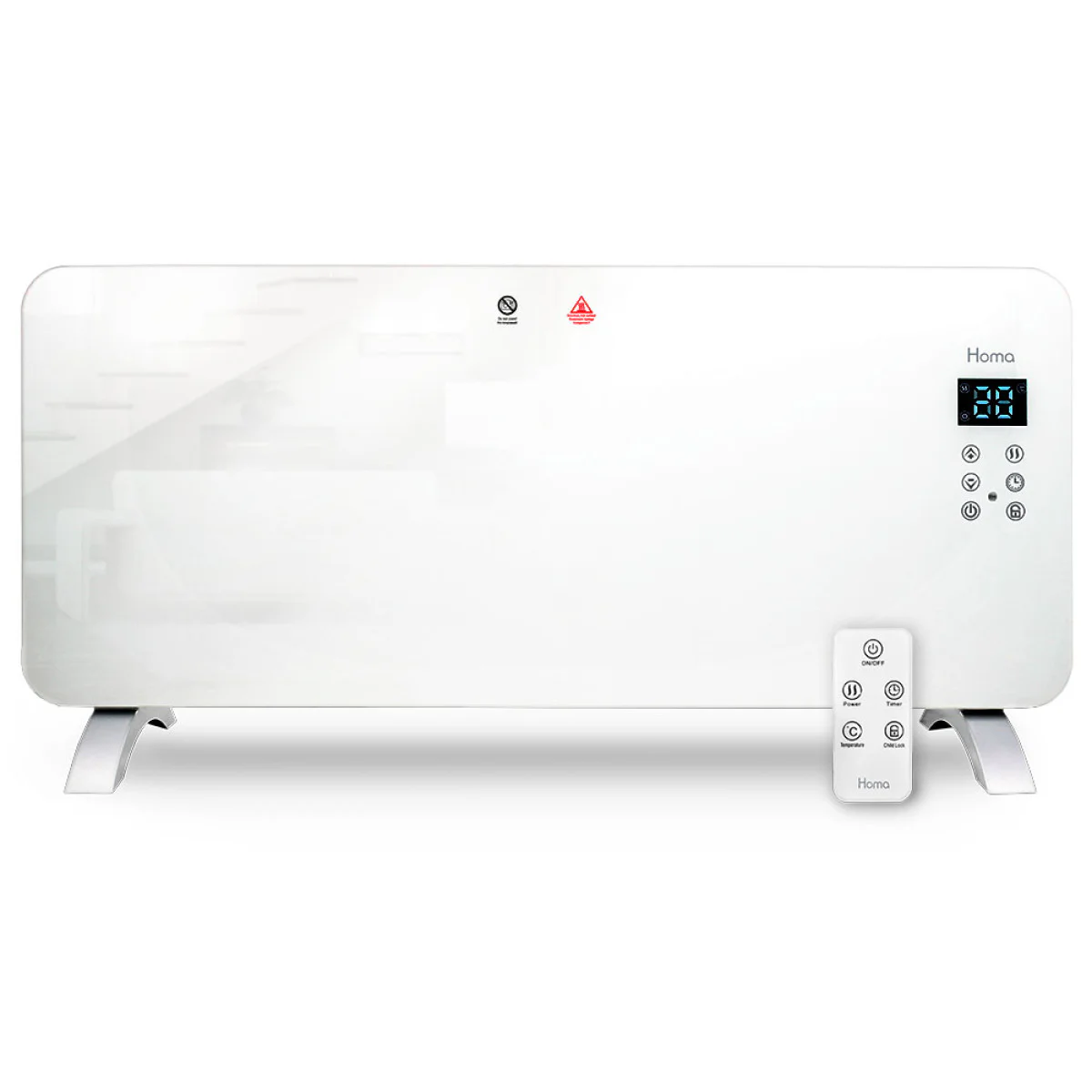 Печка конвекторна панел HOMA PH-2039-GW, стъклена 1004881