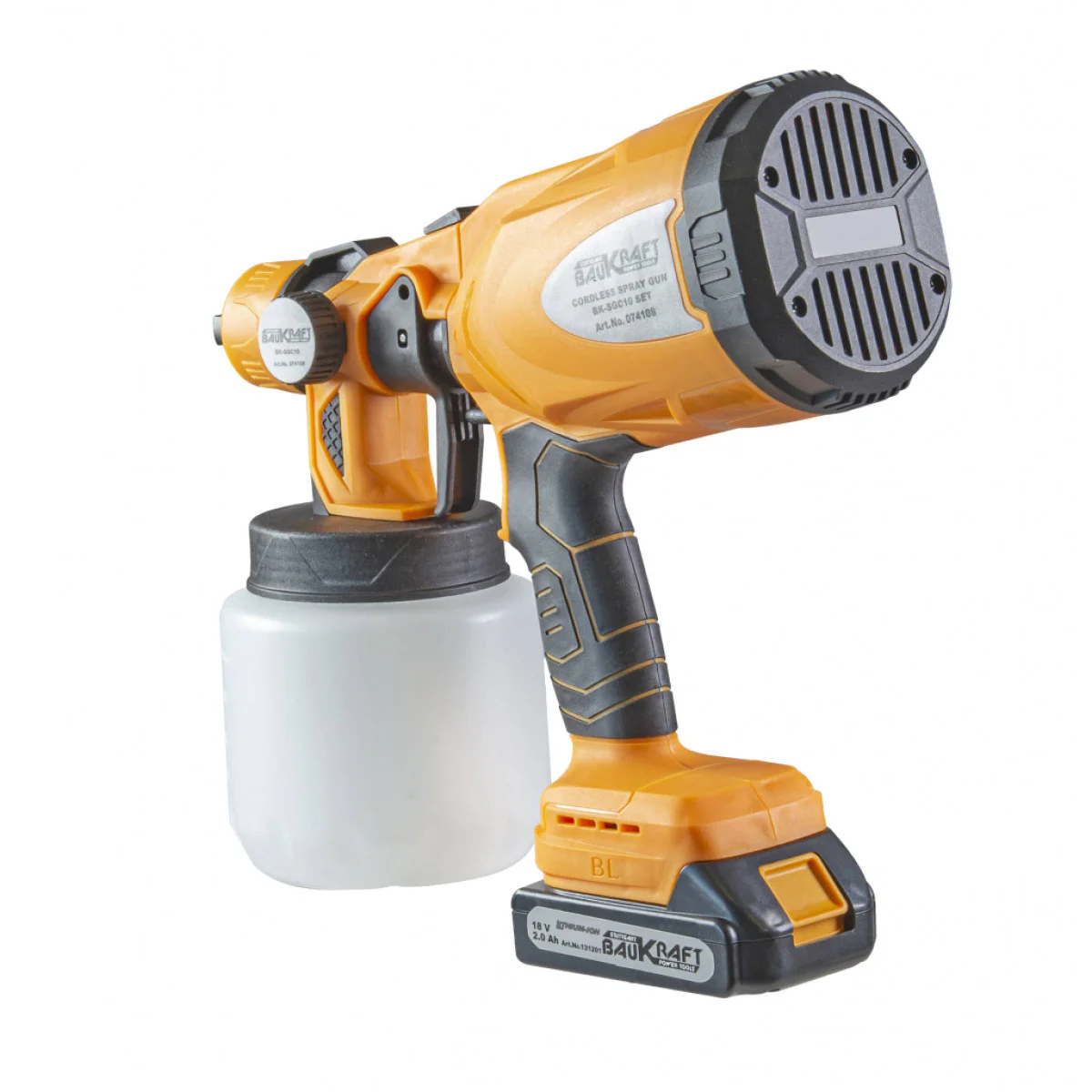 Пистолет за боя акум. ø2.5mm 0.8L 2Ah Baukraft BK-SGC10 Set 074108