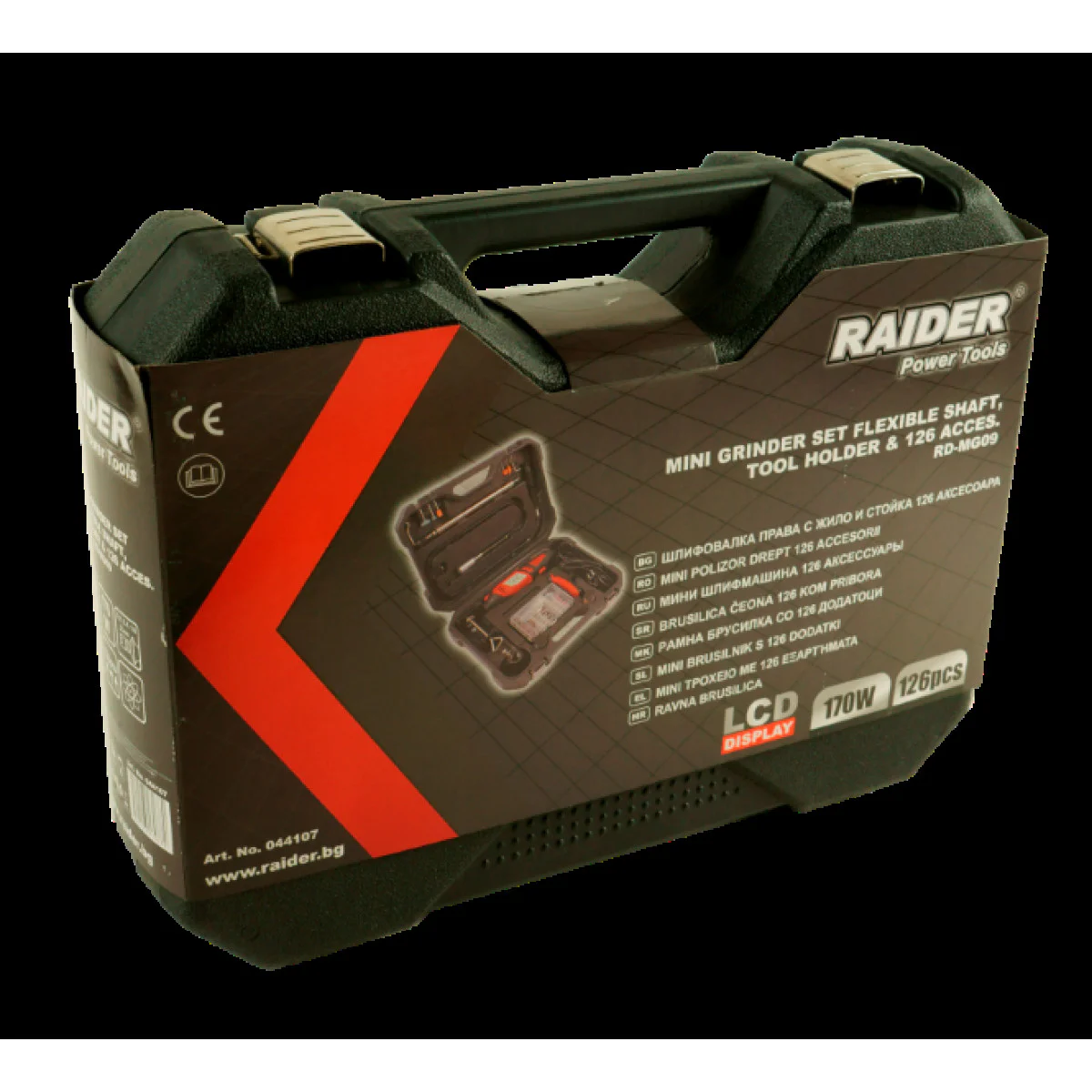 Шлифовалка права с жило,стойка и 126 бр. аксесоари Райдер RD-MG09 044107