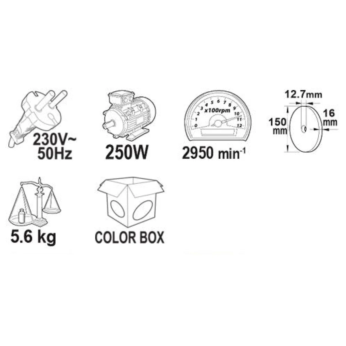 Шмиргел 250W ø150mm Райдер RDP-BG04 061101