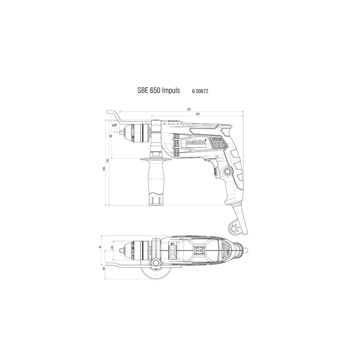 Ударна бормашина Metabo SBE 650 600671850