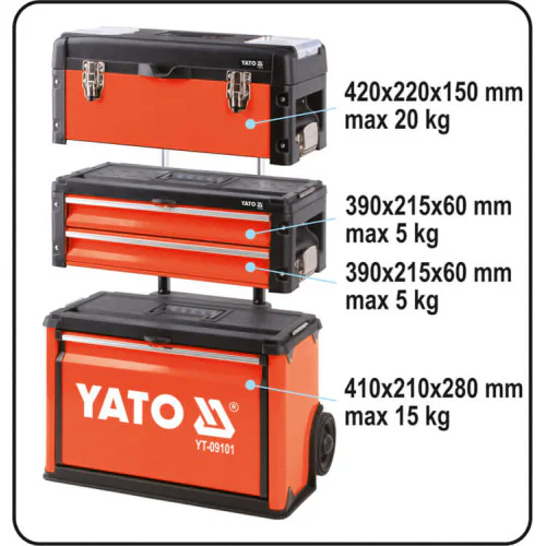 Количка за инструменти YATO, 3 части, празна
