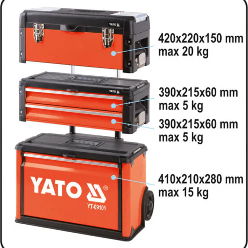 Количка за инструменти YATO, 3 части, празна Количка за инструменти YATO, 3 части, празна