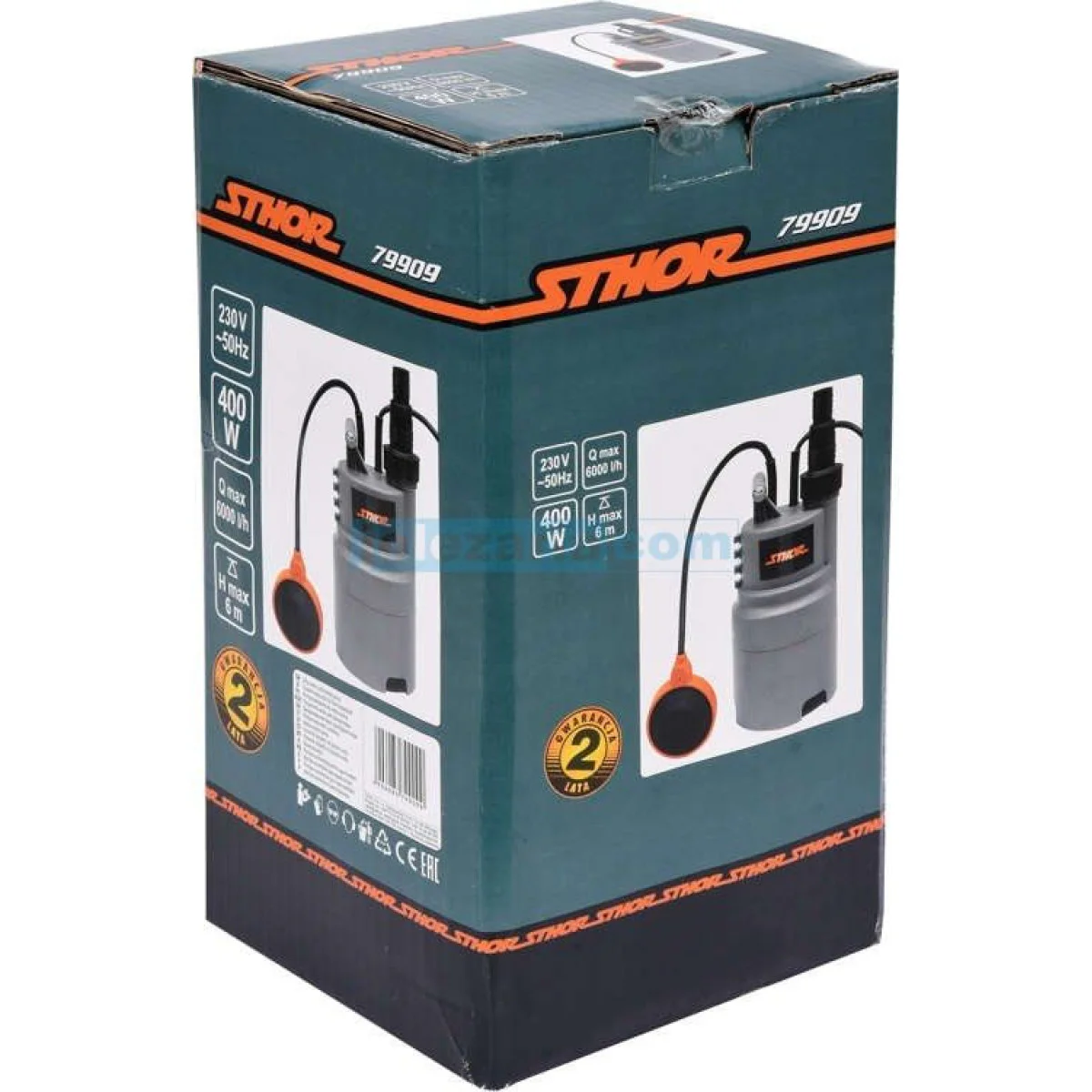 Потопяема помпа за мръсна вода, 400 W, max.6000 L/h,  STHOR 79909