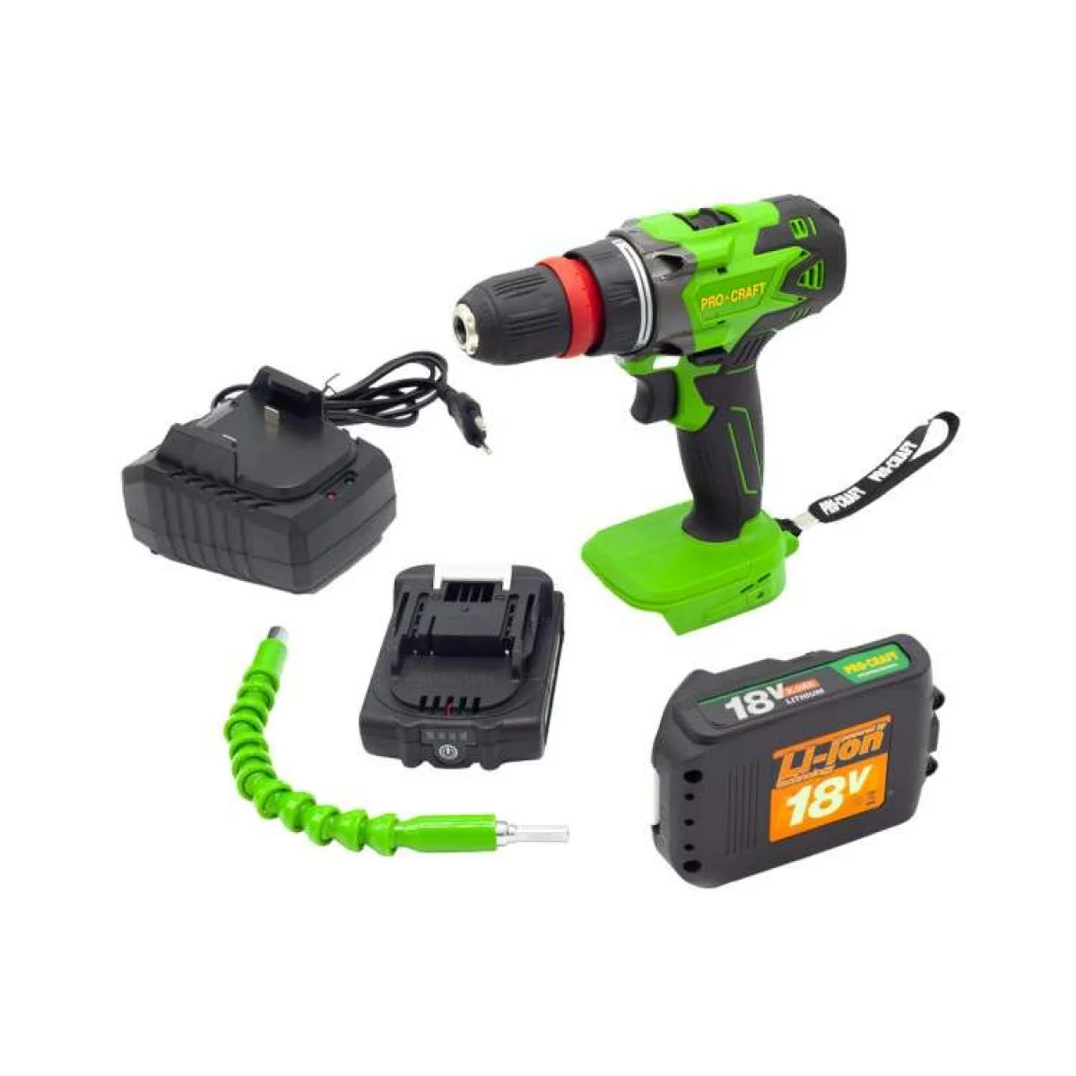 Акумулаторен винтоверт PROCRAFT PA18DFR, 2 батерии 18V, 2.0Ah, 1200 об/мин, 2 работни скорости PA18DFR