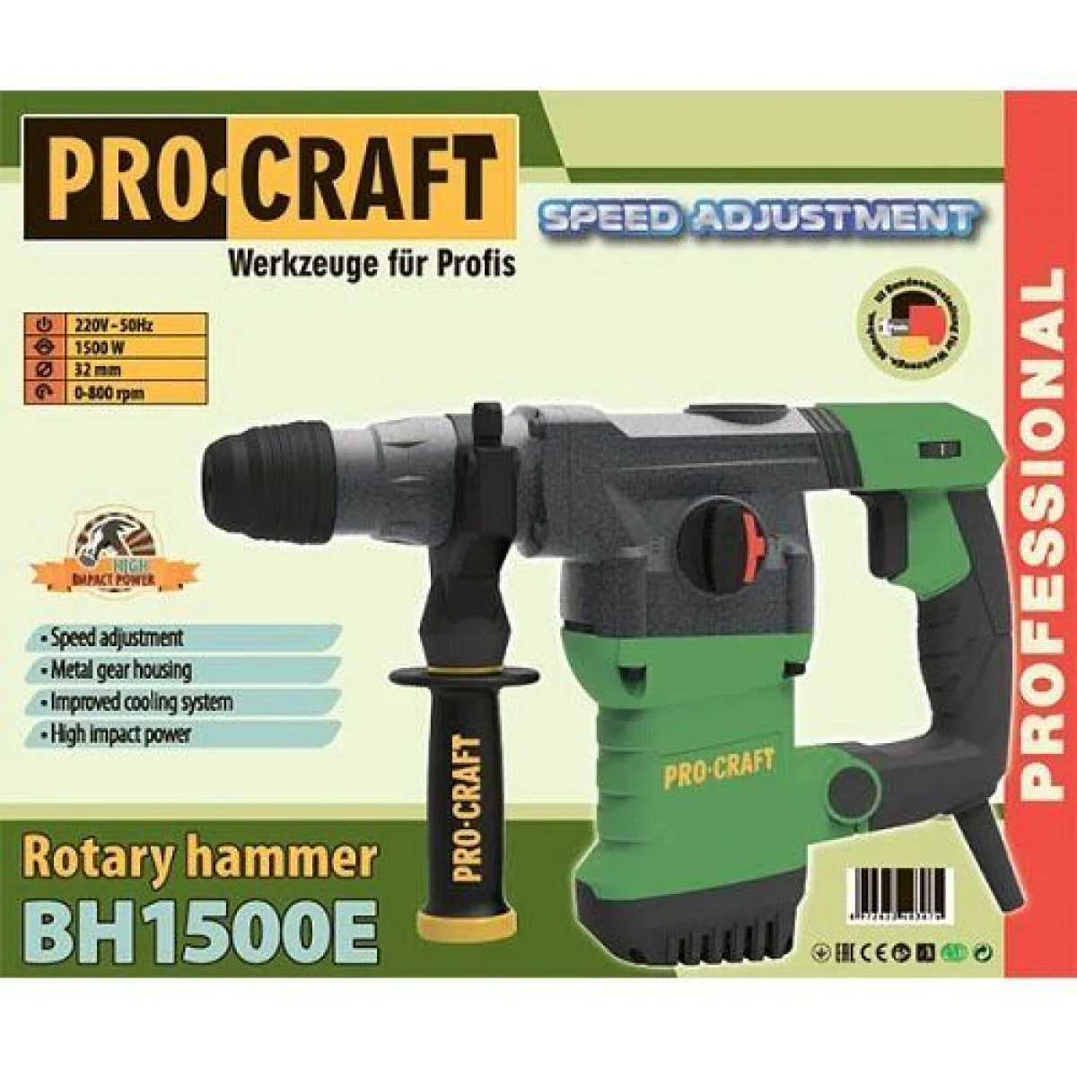 Перфоратор PROCRAFT BH1500E BH1500 Перфоратор PROCRAFT BH1500E BH1500
