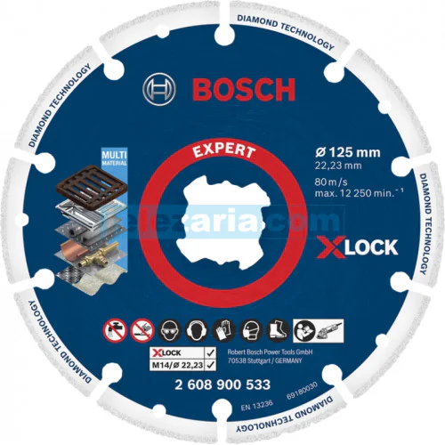 Диамантен диск за метал Bosch X-LOCK, M14 - 125мм 