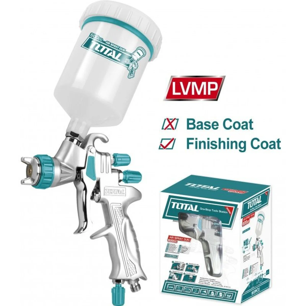 Пистолет за боядисване TOTAL Ind, LVMP, 1000 ml TAT10605