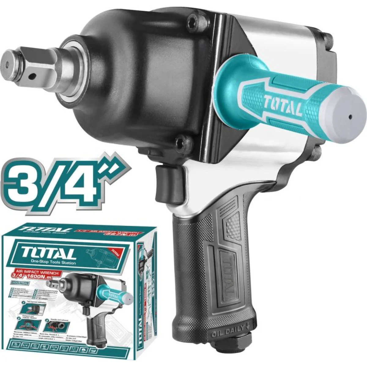 Пневматичен ударен гайковерт TOTAL Industrial, 3/4 TAT40342