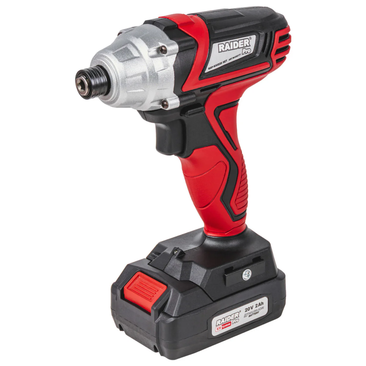 Акумулаторен ударен винтоверт Raider RDP-KHID20, R20,140 Nm, 20 V, 2 Ah, 1/4, с батерия и зарядно 030177