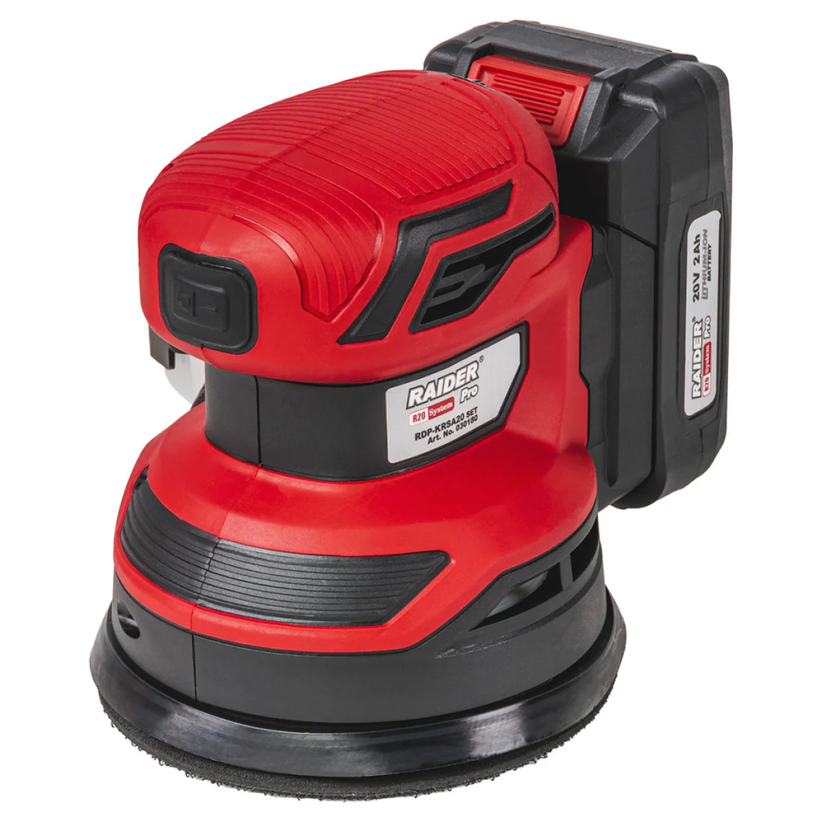 Ексцентършлайф Raider RDP-KRSA20, Ø125mm, регулиране на оборотите, 1 батерия 20 V 2Ah, R20 030180