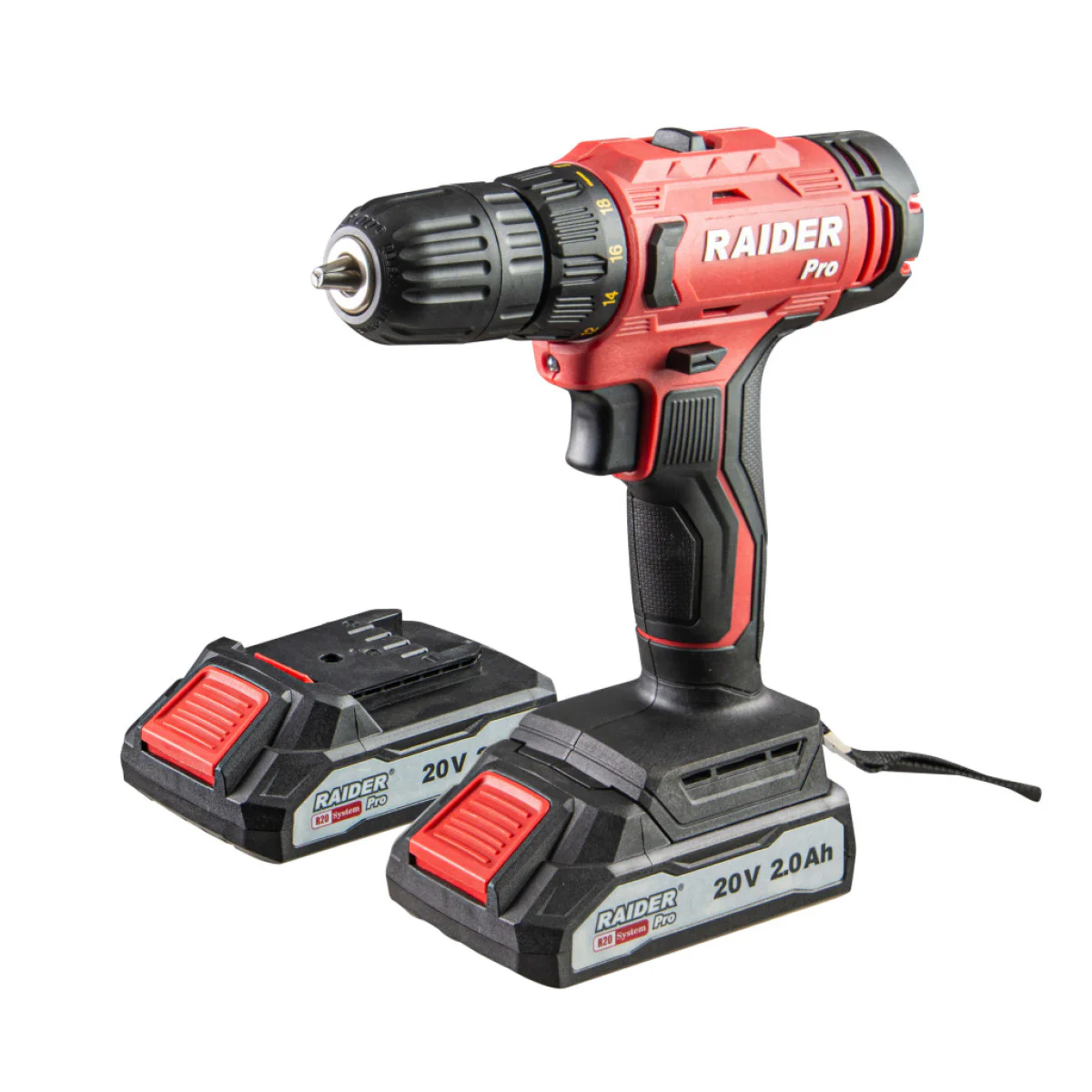 Акумулаторен винтоверт RAIDER RDP-SPCD20, R20, 44 Nm, с 2 батерии х 20 V, 2 Ah, зарядно и куфар 030228