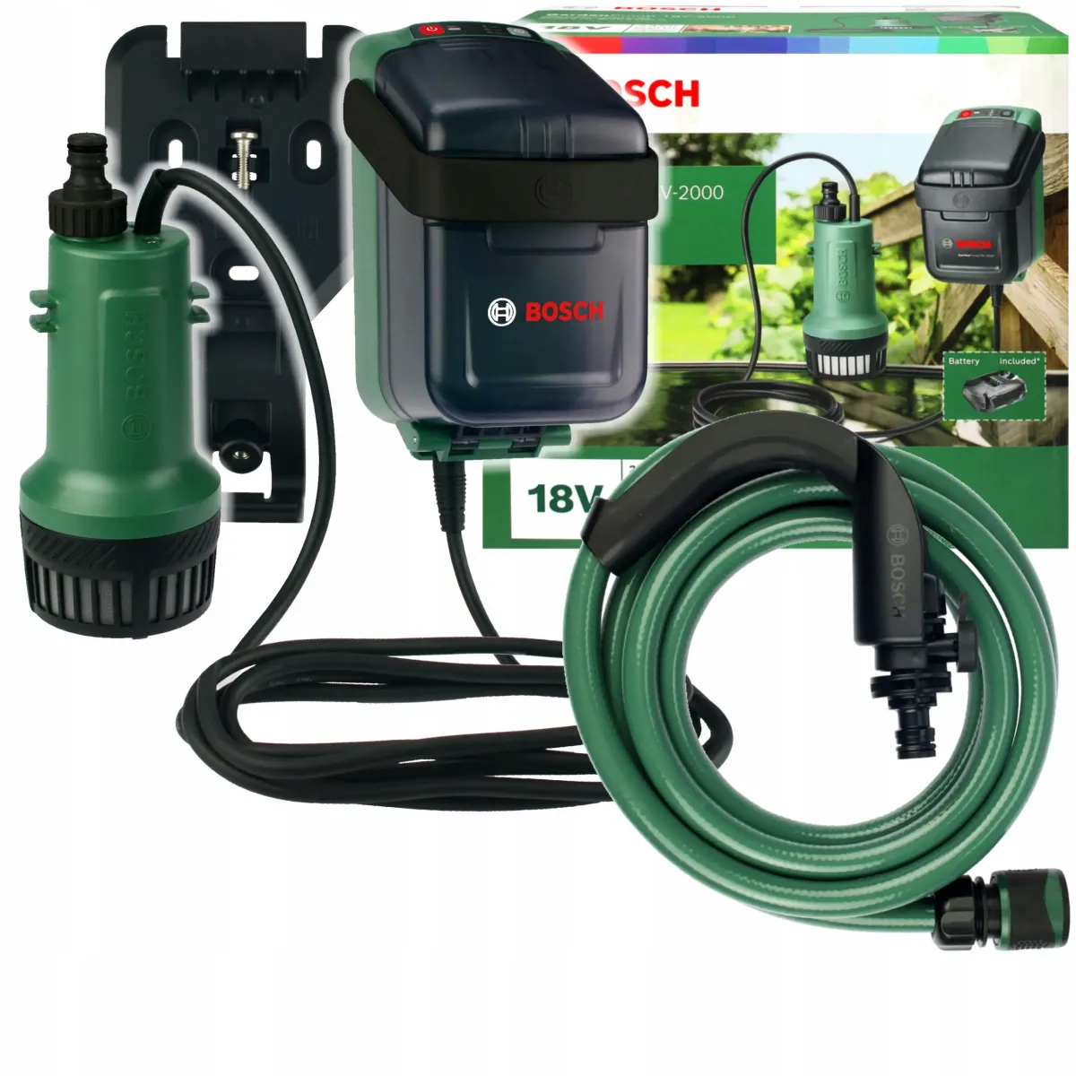 Акумулаторна помпа за дъждовна вода Bosch GardenPump 18V-2000, без батерия и зарядно 06008C4203