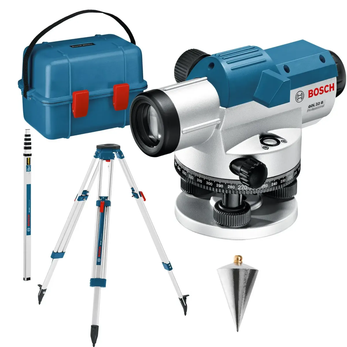 Оптичен нивелир Bosch GOL 32G + Статив BT160 + Лата GR500 0601068503