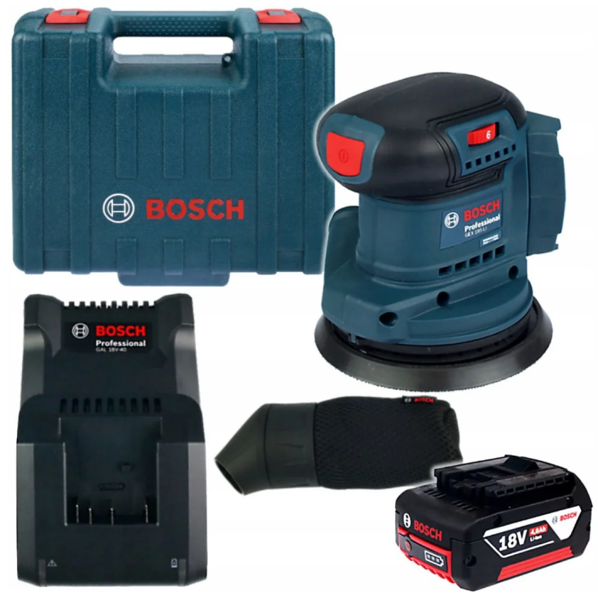 Акумулаторен ексцентършлайф BOSCH GEX 185-LI, 125mm 1x 4,0Ah батерия, куфар 06013A5021 Акумулаторен ексцентършлайф BOSCH GEX 185-LI, 125mm 1x 4,0Ah батерия, куфар 06013A5021