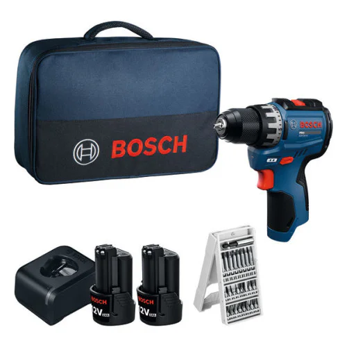 Акумулаторен винтоверт Bosch GSR12V-31, 12V, 31Nm, 2x2.0Ah, 25 консуматива, в чанта