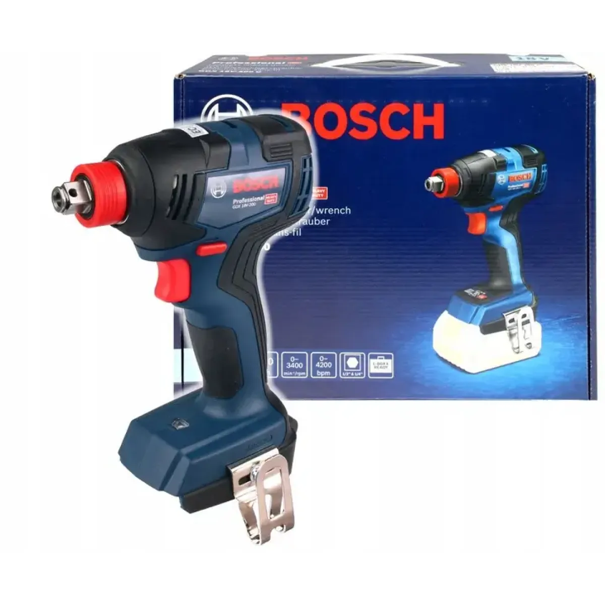 Акумулаторен ударен гайковерт Bosch GDX 18V-200 - 200 Nm, без батерии и зарядно 06019J2204