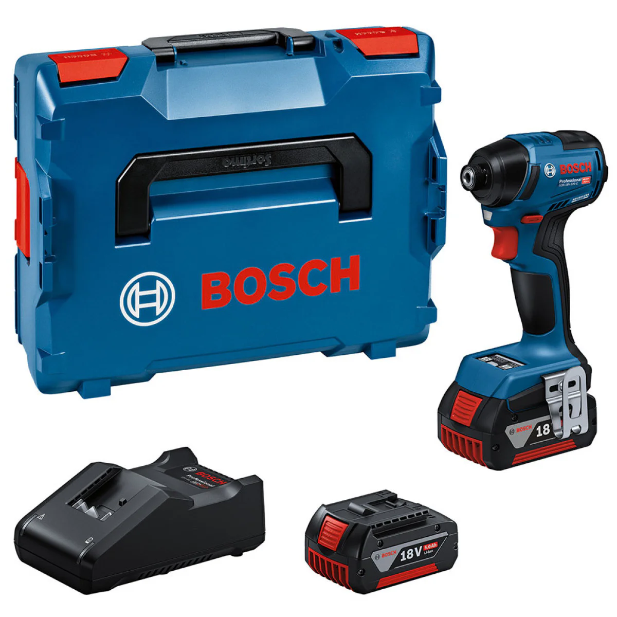 Акумулаторен ударен гайковерт Bosch GDR 18V-220 C, 220 Nm, 2 бр батерия GBA 18V 5.0Ah, в L-BOXX 136, Bluetooth Low Energy модул GCY 42 06019L6003
