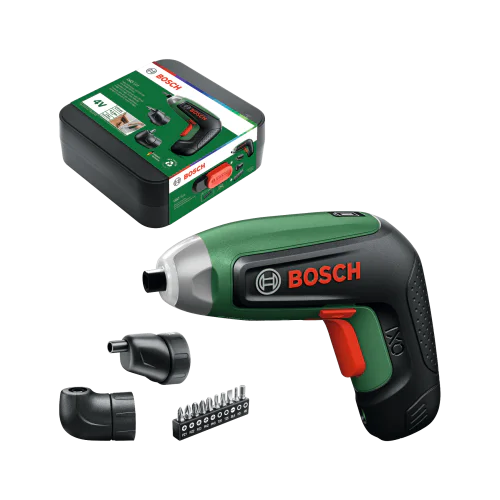 Акумулаторен винтоверт Bosch IXO 8 Set, 4V, с ъглов и ексцентричен адаптер