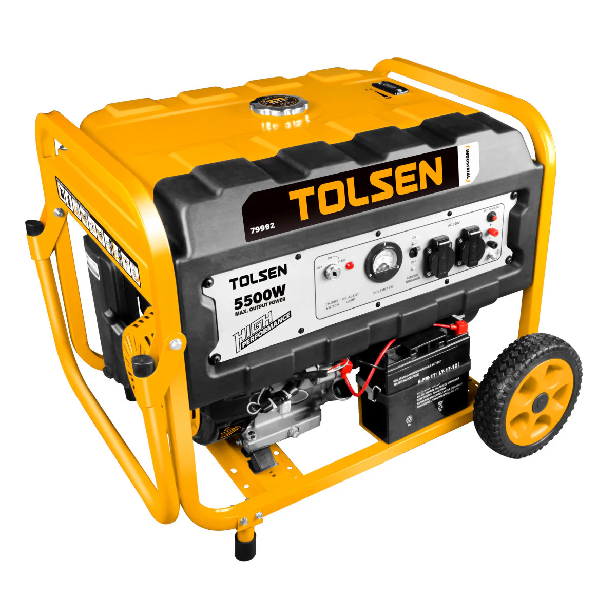 Бензинов генератор Tolsen 5.5kW, AVR, електрически старт 79992