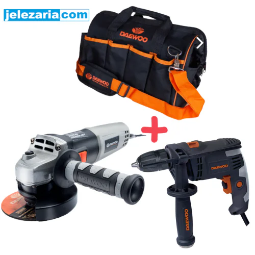 Ъглошлайф DAEWOO DAAG115-90 Бормашина DAEWOO DAID500 чанта к-кт 