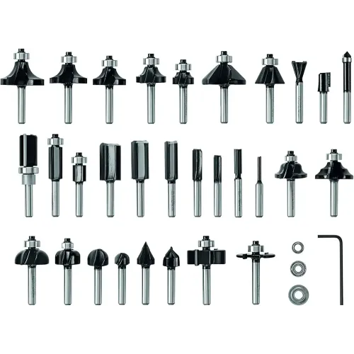 Фрезери комплект за оберфреза, 15 части, смесени, 6mm опашка, Bosch