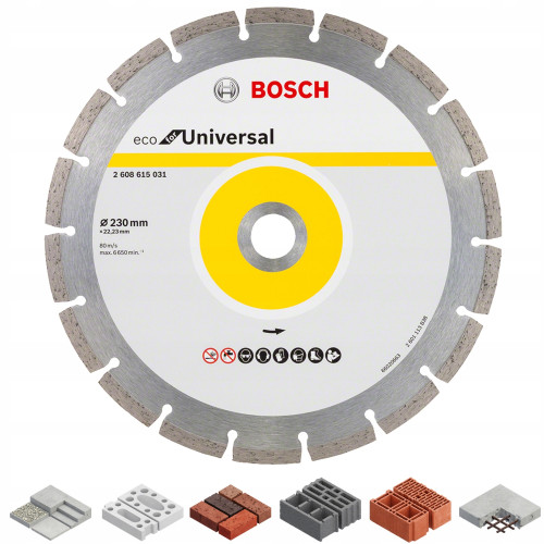 Универсален диамантен диск ф230х22.33мм,  BOSCH ECO for Universal 2 608 615 031