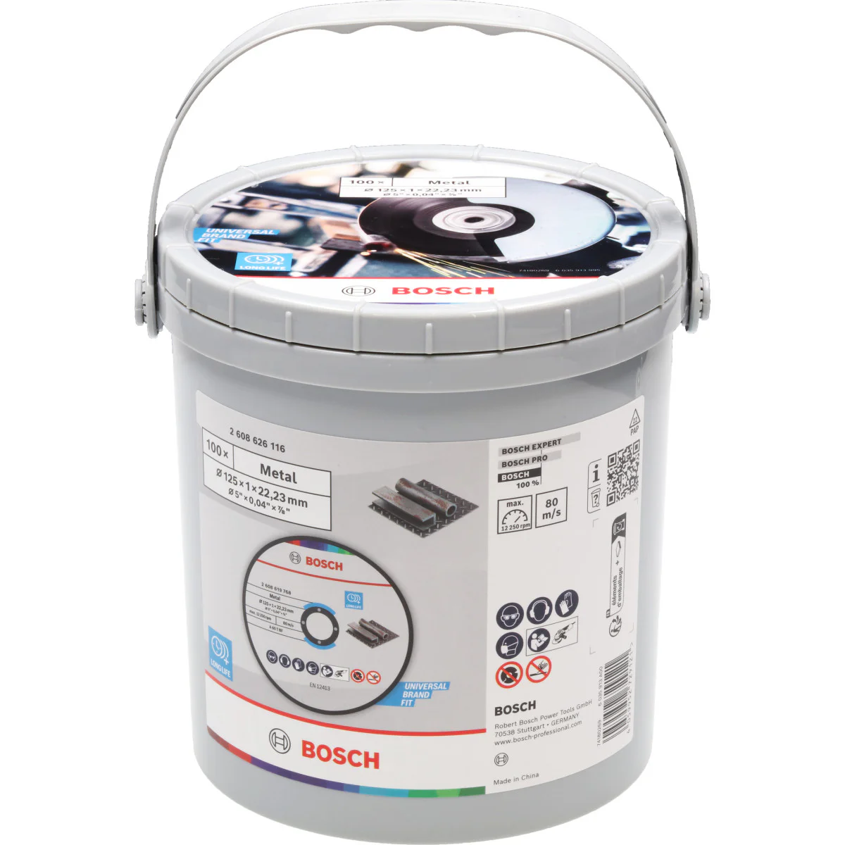 100 броя дискове за рязане Bosch Standard for Metal, прав 125 x 1 x 22,23 mm 2608626116