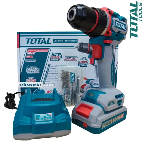 Акумулаторен безчетков винтоверт TOTAL TDLI205582E, 20 V, 55 Nm, батерия 2 Ah + аксесоари