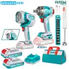 Акумулаторен комплект гайковерт и лампа TOTAL TOSLI240961E, 20 V, 2 x 2 Ah с пасатор