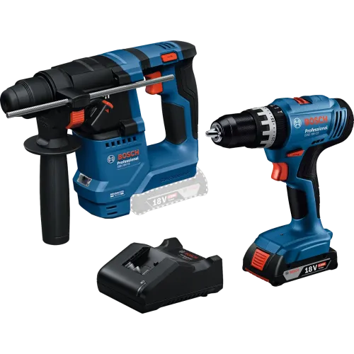 Акумулаторен комплект винтоверт Bosch GSB 18V-25 + перфоратор GBH 18V-18 + 1 x GBA 2.0Ah + GAL 18V-20