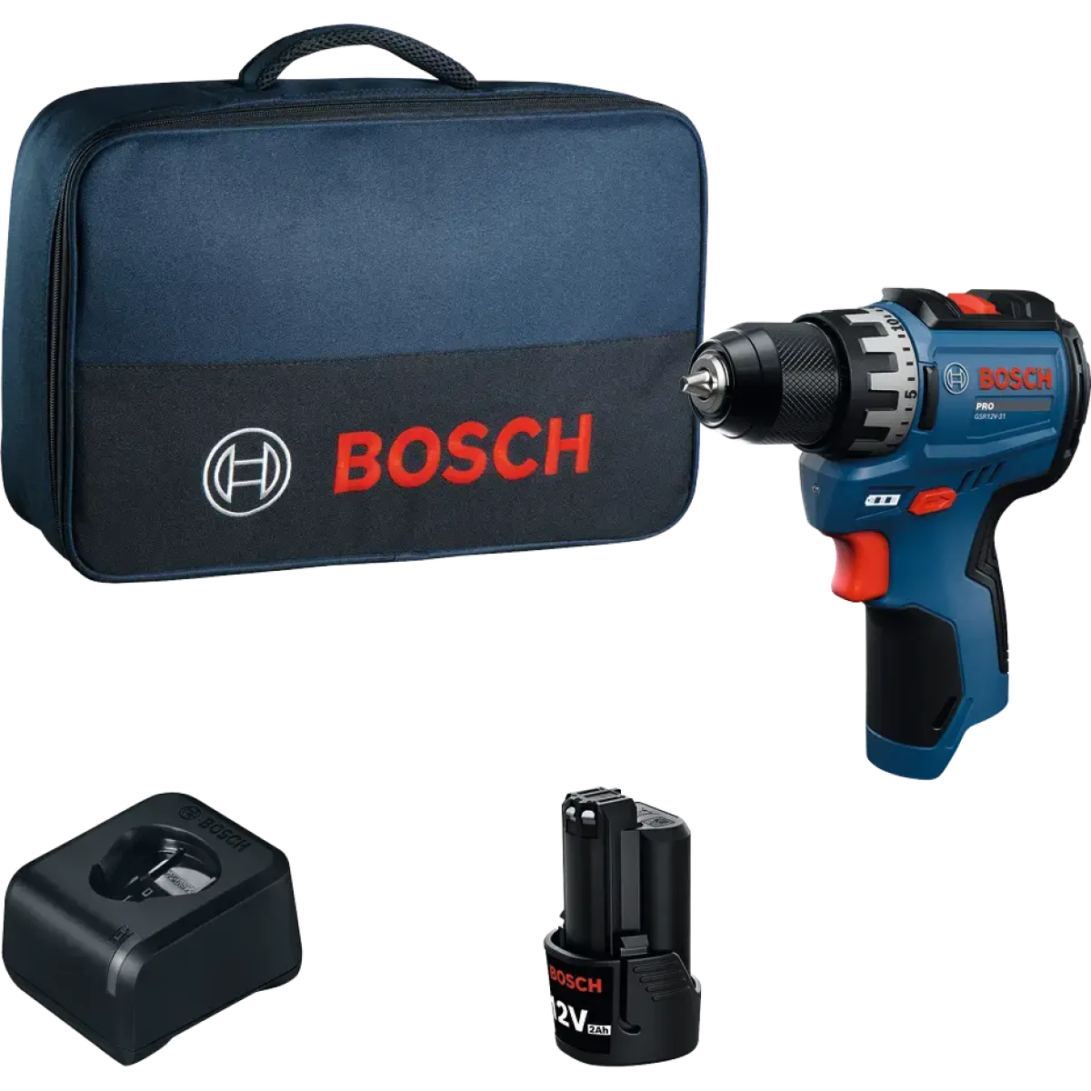 Акумулаторен винтоверт Bosch GSR12V-31, 12V, 31Nm, 1x2.0Ah, в чанта 06019S6012